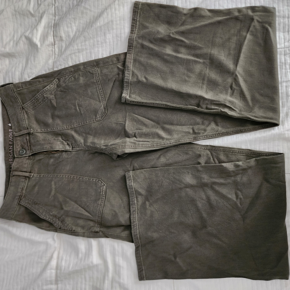 American Eagle Outfitters Women's Hunter Green Wide leg Pants Long Length